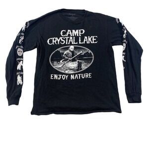 Camp Crystal Lake Jason Vorhees Tee Thrifted Vintage Style Size M